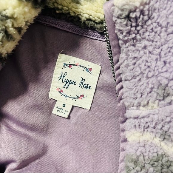 Hippie Rose Juniors’ Small Sherpa Half - Zip Pullover In Lavender & Gray EUC - Picture 6 of 9